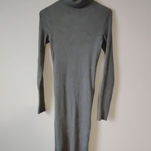 Chic Long Sleeve Gray Dress